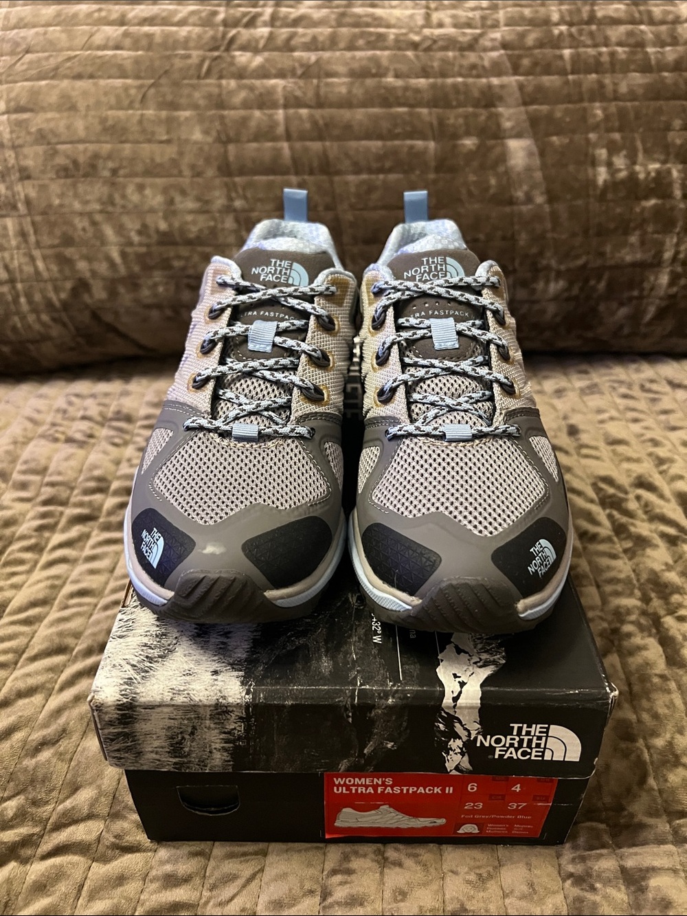 The North Face Women's Size 6 Trail Hiking Shoes - FoilGray/PowderBlue Accents